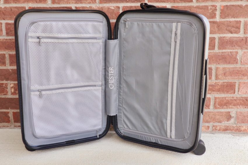 Chester Minima Review: Interior of Chester Minima Carry-On Spinner Suitcase